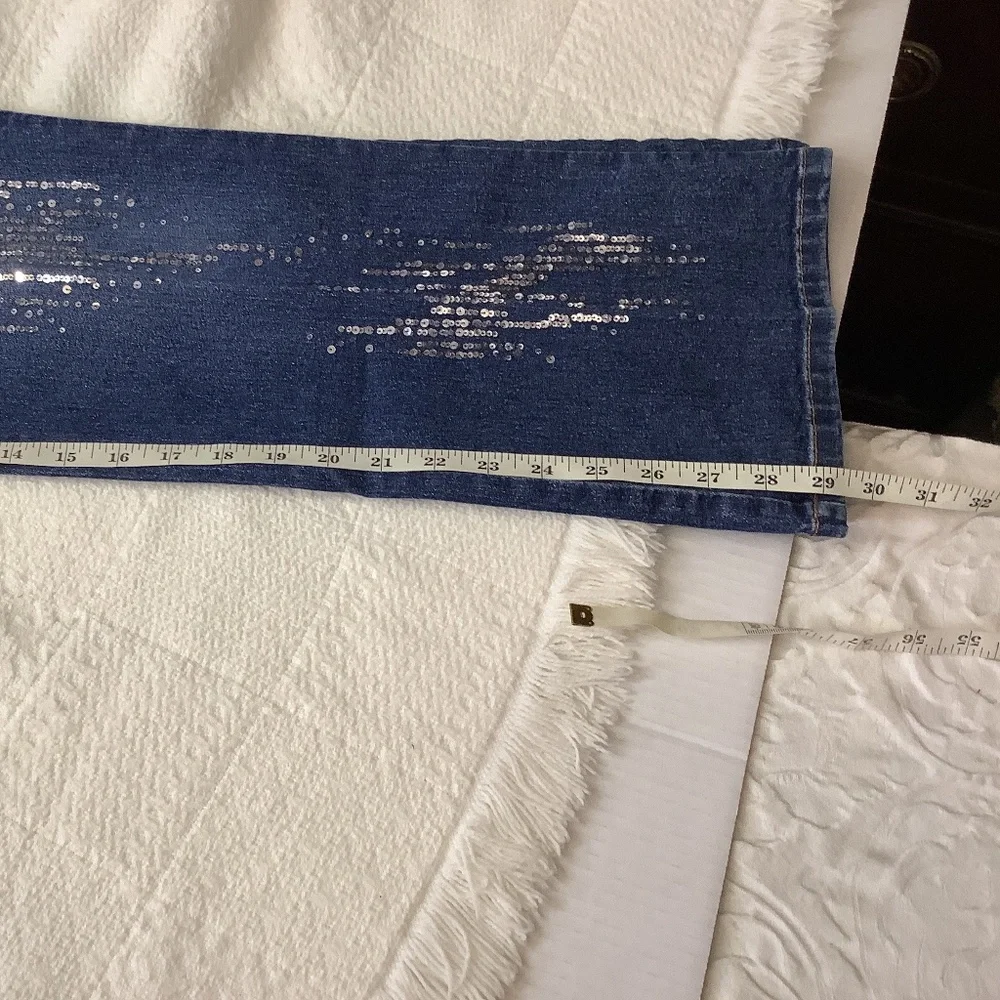 EUC Very Vera jeans sequins bling sz. 6P - Picture 8 of 11